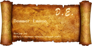 Demmer Emese névjegykártya